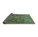 Sideview of Persian Turquoise Traditional Rug, tr3789turq