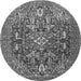 Square Persian Gray Traditional Rug, tr3789gry