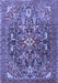 Machine Washable Persian Blue Traditional Rug, wshtr3789blu