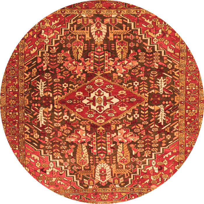 Machine Washable Persian Orange Traditional Area Rugs, wshtr3789org