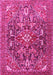 Machine Washable Persian Pink Traditional Rug, wshtr3789pnk