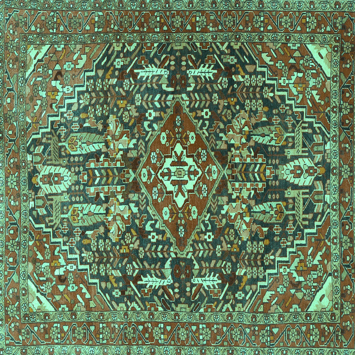 Square Persian Turquoise Traditional Rug, tr3789turq