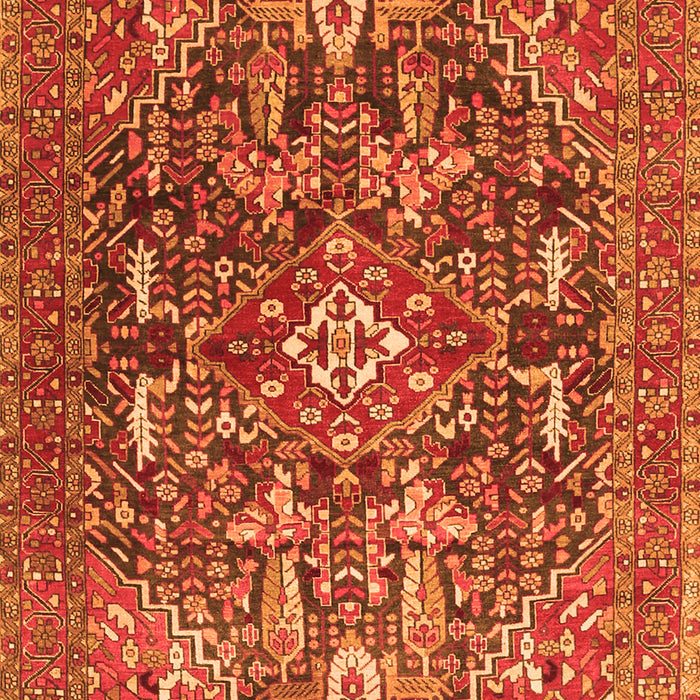 Serging Thickness of Machine Washable Persian Orange Traditional Area Rugs, wshtr3789org