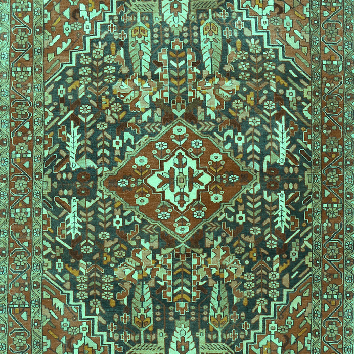 Machine Washable Persian Turquoise Traditional Area Rugs, wshtr3789turq