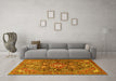 Machine Washable Persian Yellow Traditional Rug in a Living Room, wshtr3789yw