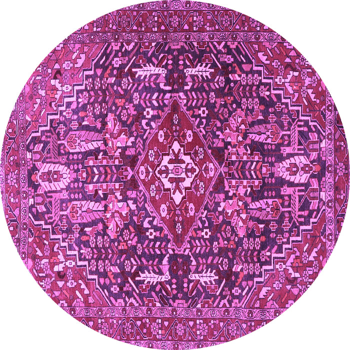 Round Persian Purple Traditional Rug, tr3789pur