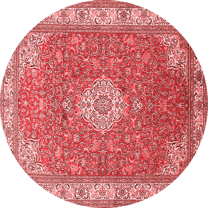 Machine Washable Medallion Red Traditional Rug, wshtr378red