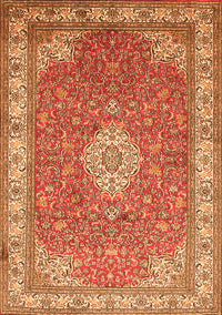 Medallion Orange Traditional Rug, tr378org