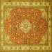 Square Medallion Yellow Traditional Rug, tr378yw