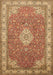 Machine Washable Medallion Brown Traditional Rug, wshtr378brn