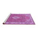 Sideview of Machine Washable Medallion Purple Traditional Area Rugs, wshtr378pur