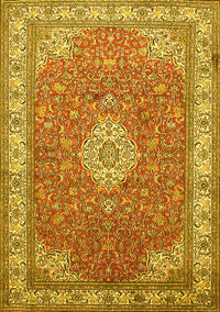 Medallion Yellow Traditional Rug, tr378yw