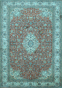 Medallion Light Blue Traditional Rug, tr378lblu