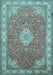 Medallion Light Blue Traditional Rug, tr378lblu