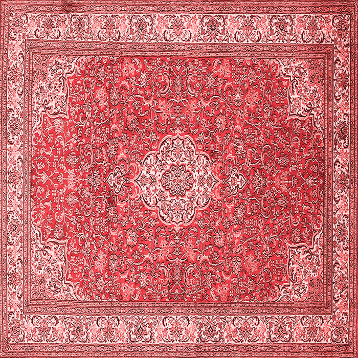 Machine Washable Medallion Red Traditional Rug, wshtr378red