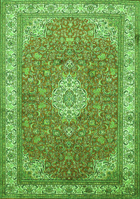 Medallion Green Traditional Rug, tr378grn