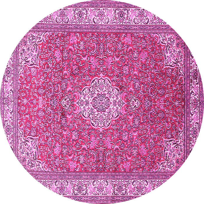 Round Medallion Pink Traditional Rug, tr378pnk