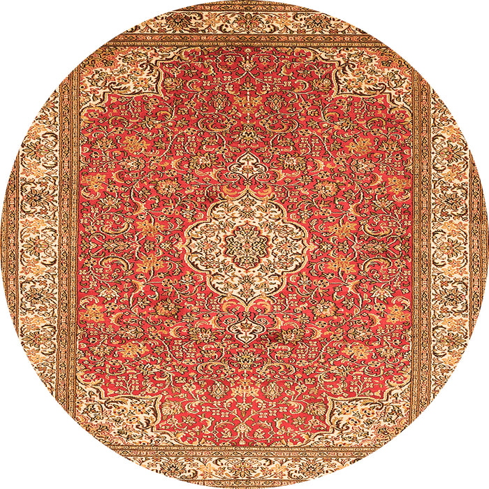 Square Medallion Orange Traditional Rug, tr378org