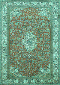 Medallion Turquoise Traditional Rug, tr378turq