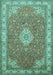 Medallion Turquoise Traditional Rug, tr378turq