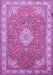 Machine Washable Medallion Purple Traditional Area Rugs, wshtr378pur