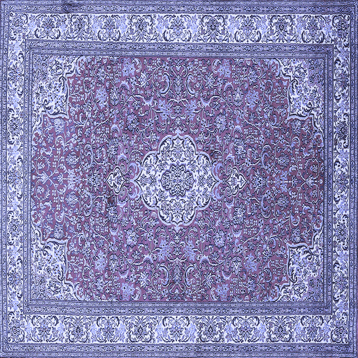 Square Medallion Blue Traditional Rug, tr378blu