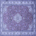 Square Medallion Blue Traditional Rug, tr378blu