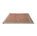 Sideview of Machine Washable Traditional Brown Rug, wshtr379