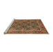 Sideview of Machine Washable Traditional Saffron Red Rug, wshtr3790