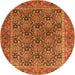 Square Persian Orange Traditional Rug, tr3790org