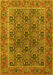 Machine Washable Persian Yellow Traditional Rug, wshtr3790yw