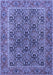 Machine Washable Persian Blue Traditional Rug, wshtr3790blu