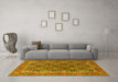 Machine Washable Persian Yellow Traditional Rug in a Living Room, wshtr3790yw