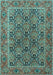 Machine Washable Persian Light Blue Traditional Rug, wshtr3790lblu