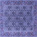 Square Persian Blue Traditional Rug, tr3790blu