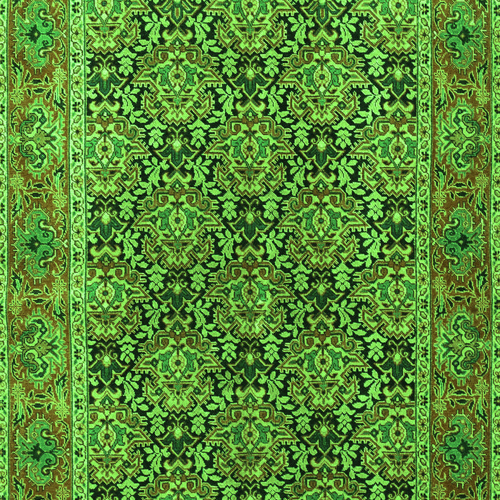 Serging Thickness of Machine Washable Persian Green Traditional Area Rugs, wshtr3790grn