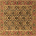 Square Machine Washable Persian Brown Traditional Rug, wshtr3790brn