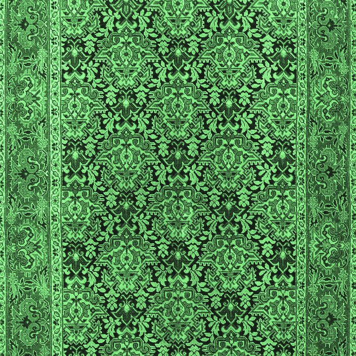 Machine Washable Persian Emerald Green Traditional Area Rugs, wshtr3790emgrn