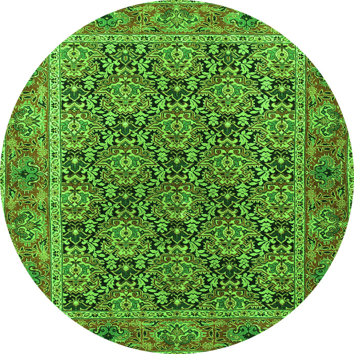 Machine Washable Persian Green Traditional Area Rugs, wshtr3790grn