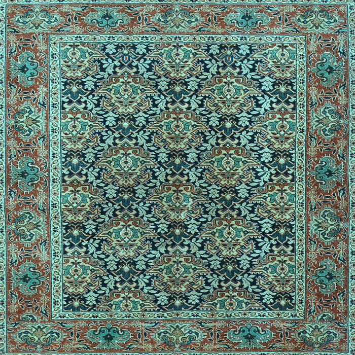 Square Machine Washable Persian Light Blue Traditional Rug, wshtr3790lblu