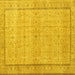 Square Machine Washable Persian Yellow Traditional Rug, wshtr3791yw