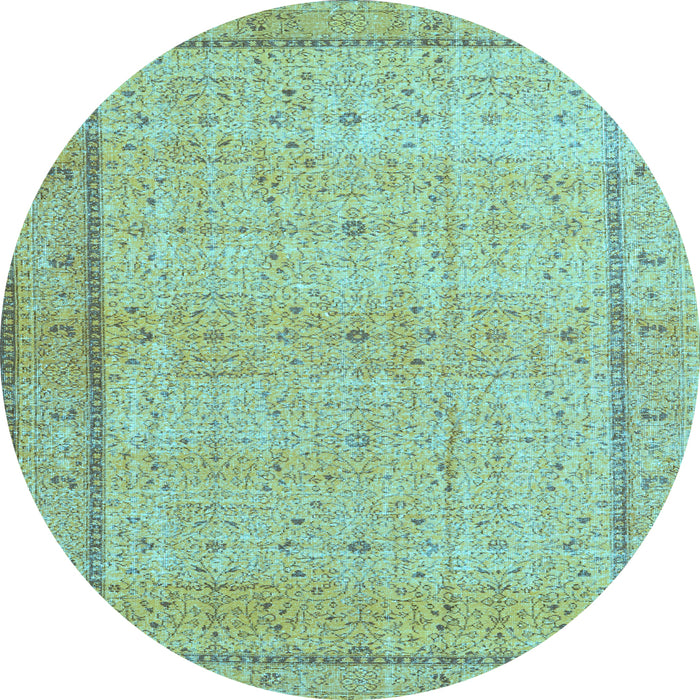 Round Persian Light Blue Traditional Rug, tr3791lblu