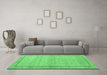 Machine Washable Persian Emerald Green Traditional Area Rugs in a Living Room,, wshtr3791emgrn