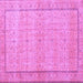 Square Machine Washable Persian Purple Traditional Area Rugs, wshtr3791pur