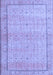 Machine Washable Persian Blue Traditional Rug, wshtr3791blu