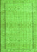 Serging Thickness of Machine Washable Persian Green Traditional Area Rugs, wshtr3791grn