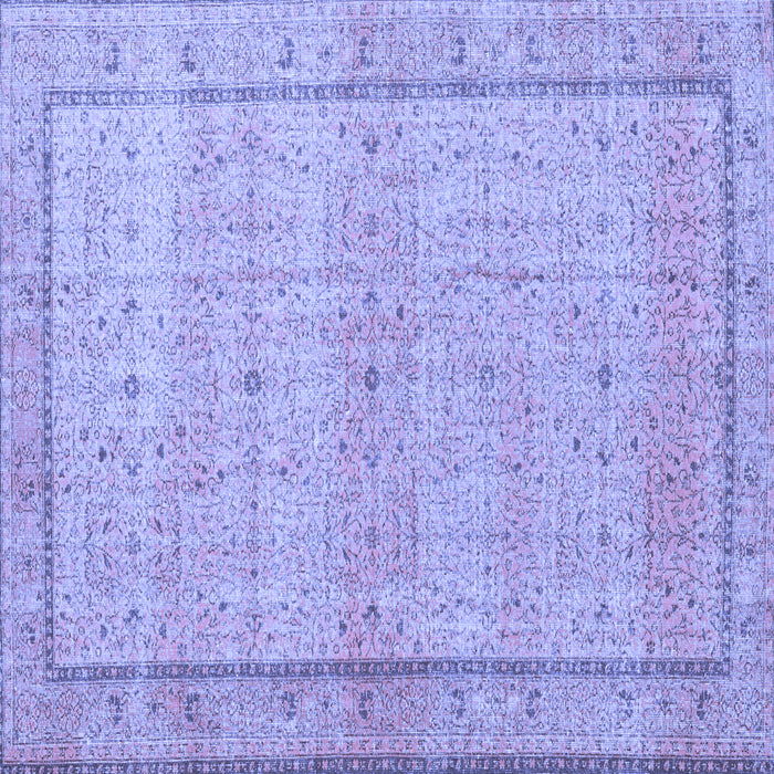 Square Machine Washable Persian Blue Traditional Rug, wshtr3791blu