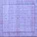 Square Machine Washable Persian Blue Traditional Rug, wshtr3791blu