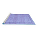 Sideview of Machine Washable Persian Blue Traditional Rug, wshtr3791blu