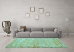 Machine Washable Persian Light Blue Traditional Rug in a Living Room, wshtr3791lblu